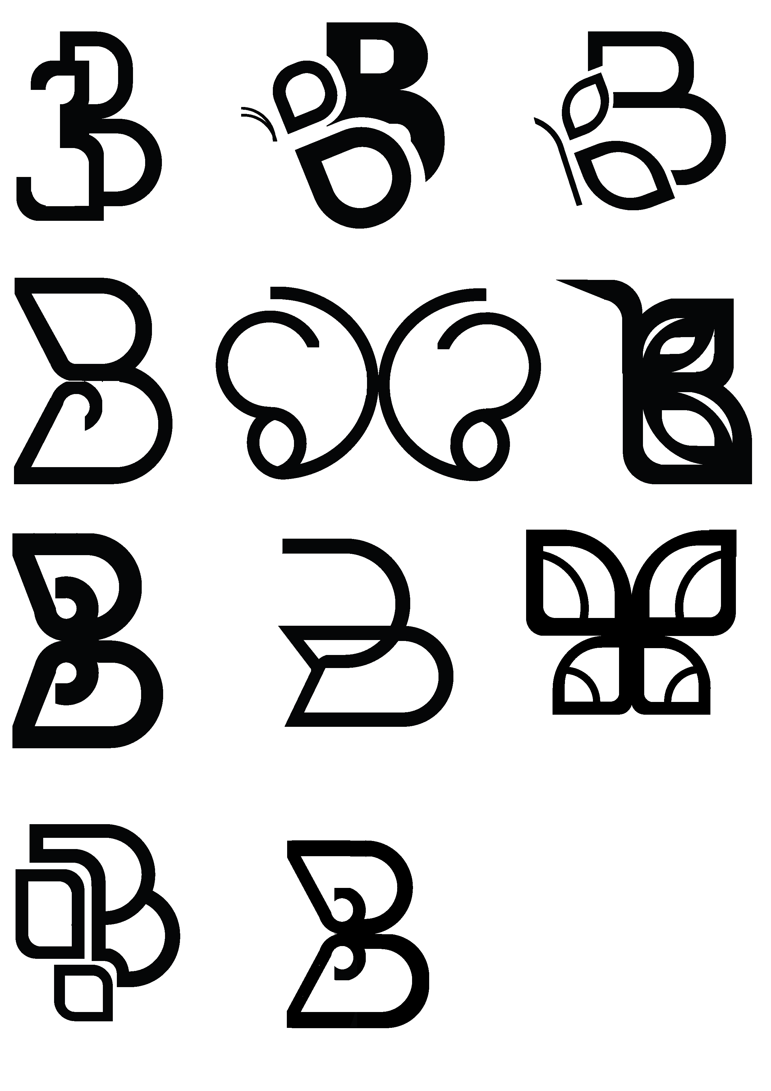 Butterfly logo variants, sheet 3